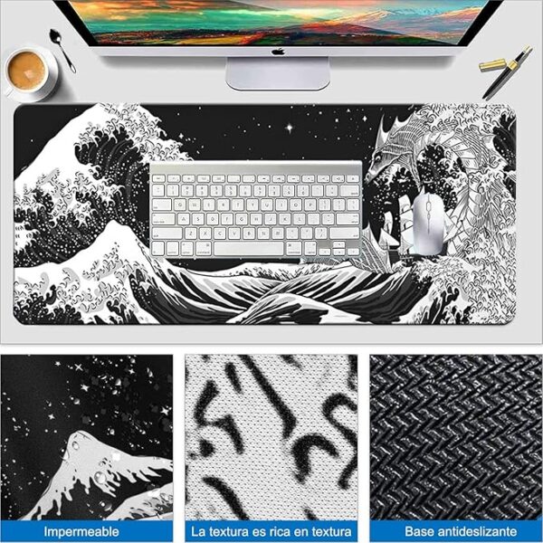 Mouse Pad para Juegos XXL (300×800mm) con Vista de Kanagawa - Image 3