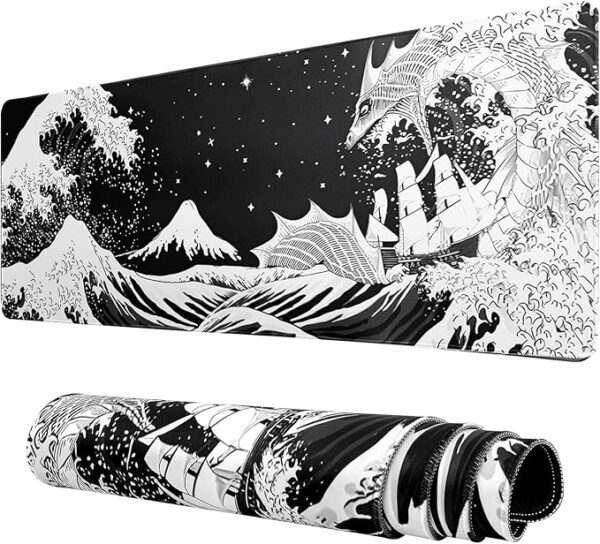 Mouse Pad para Juegos XXL (300×800mm) con Vista de Kanagawa